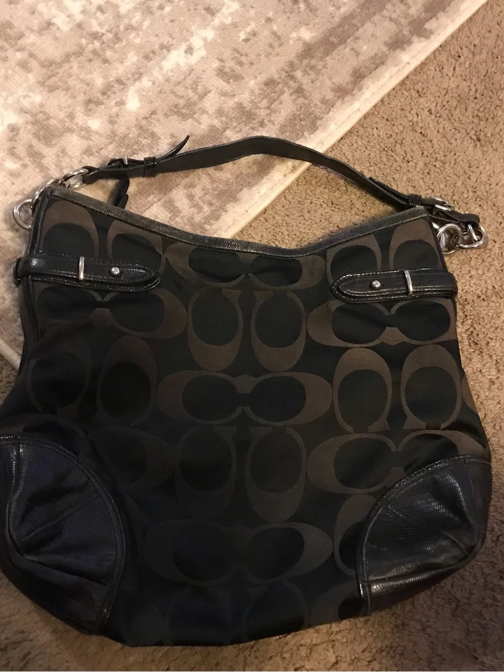 Coach Black Hobo Purse No. 1076-16408